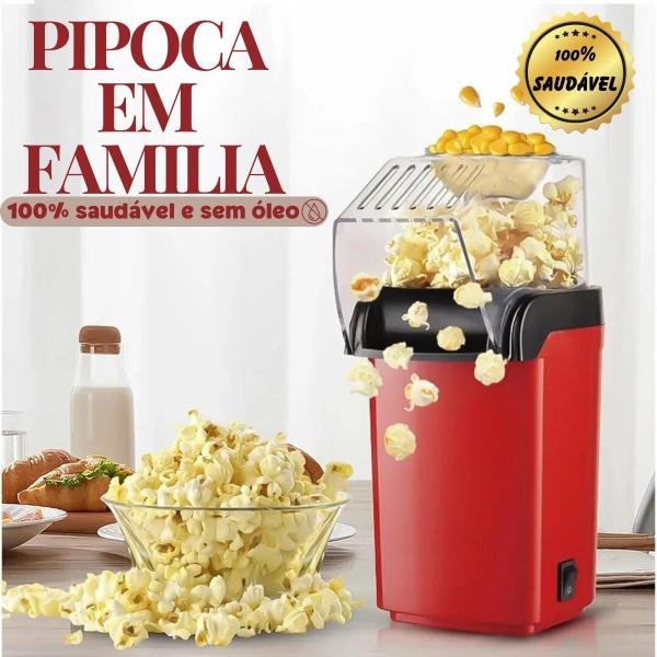 Pipoqueira Elétrica Saudável Sem Óleo, Preparo Rápido e Automático com Ar Quente